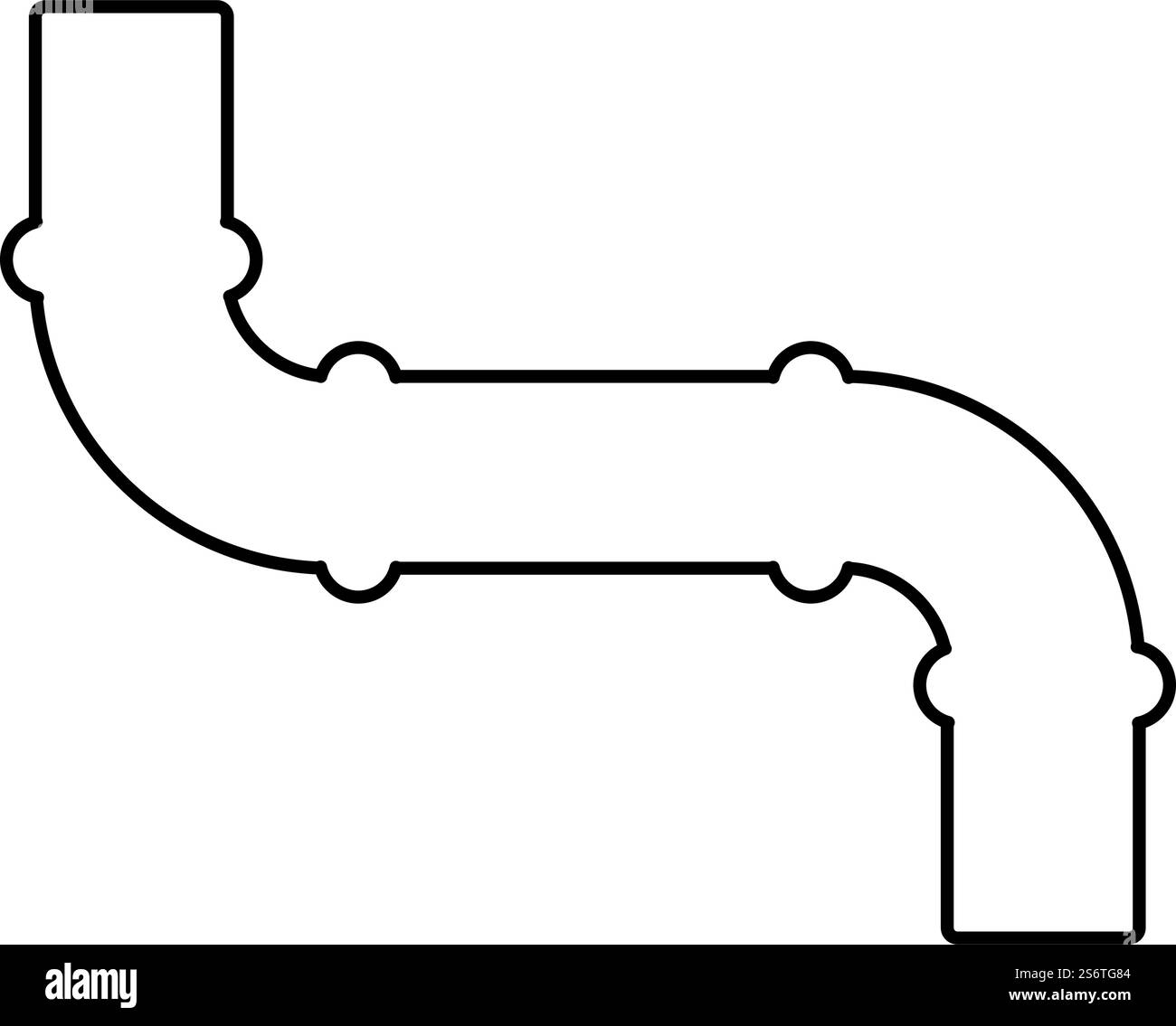 Sewage pipe icon flat Black and White Stock Photos & Images - Alamy
