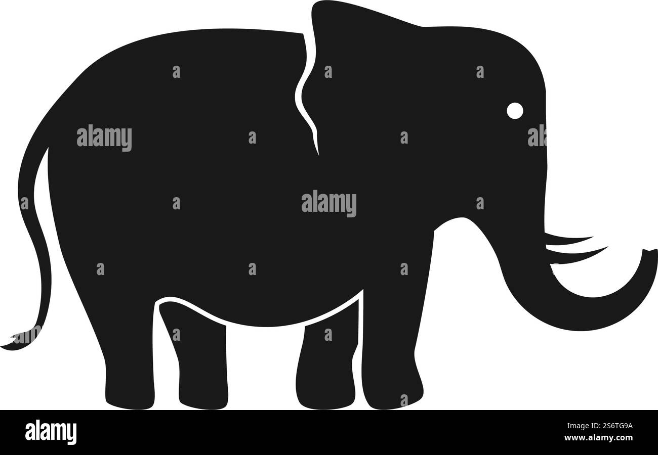 Elephant logo illustration vector flat design Stock Vector