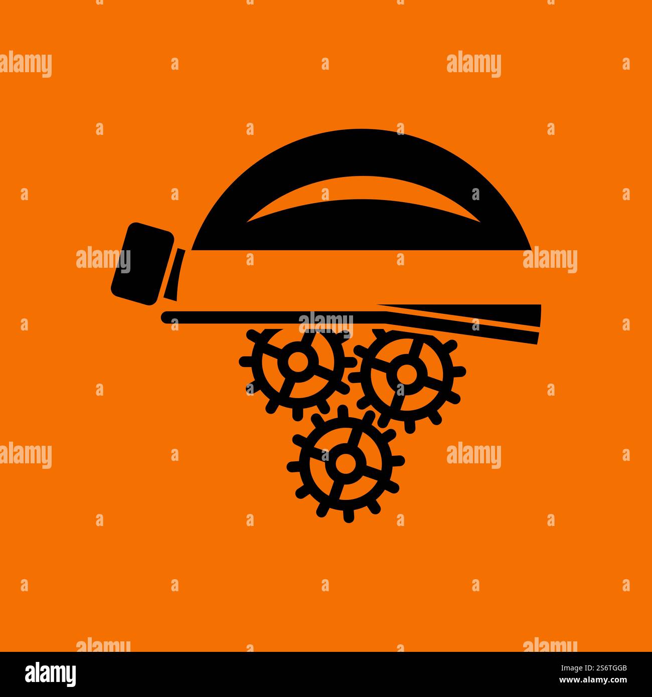Labor Day Icon. Black on Orange Background. Vector Illustration. Stock Vector