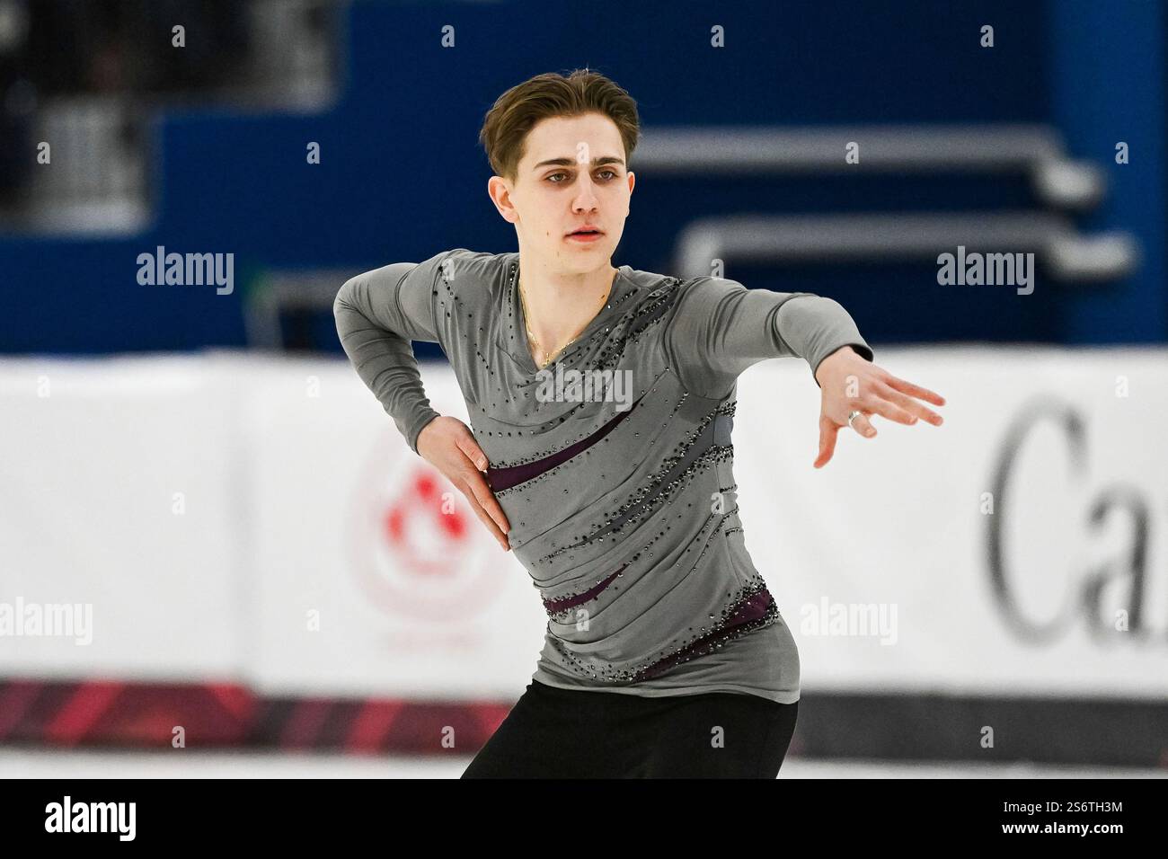 LAVAL, QC - JANUARY 17: Roman Sadovsky (CAN) performs in the men short ...