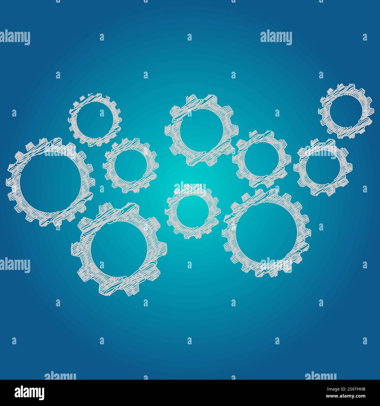 Under construction background with gears vector flat design Stock ...