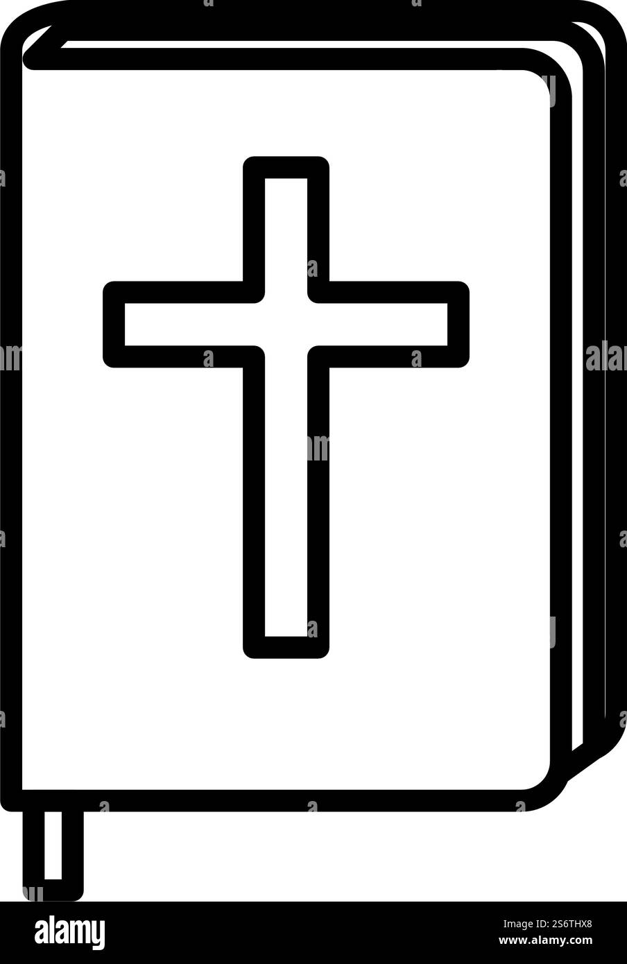 Holly Bible Icon. Bold outline design with editable stroke width. Vector Illustration. Stock Vector