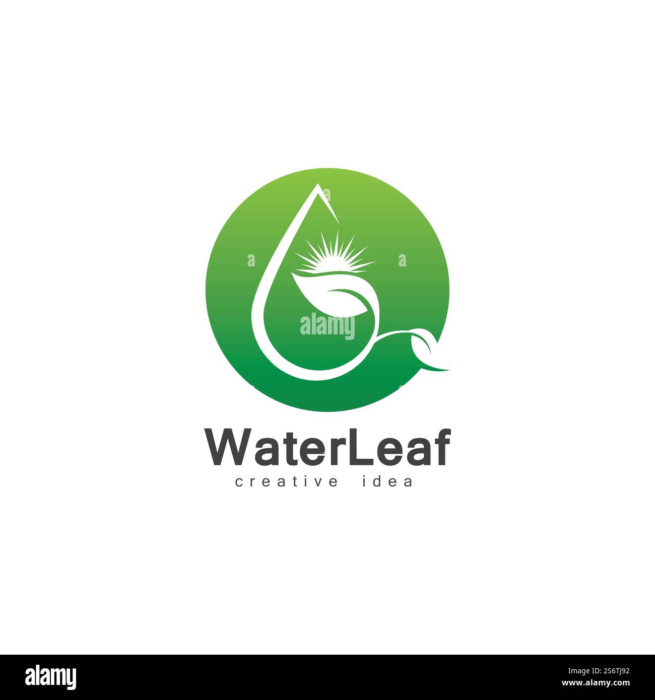 Creative Drop Water and Leaf Concept Logo Design Template Stock Vector ...