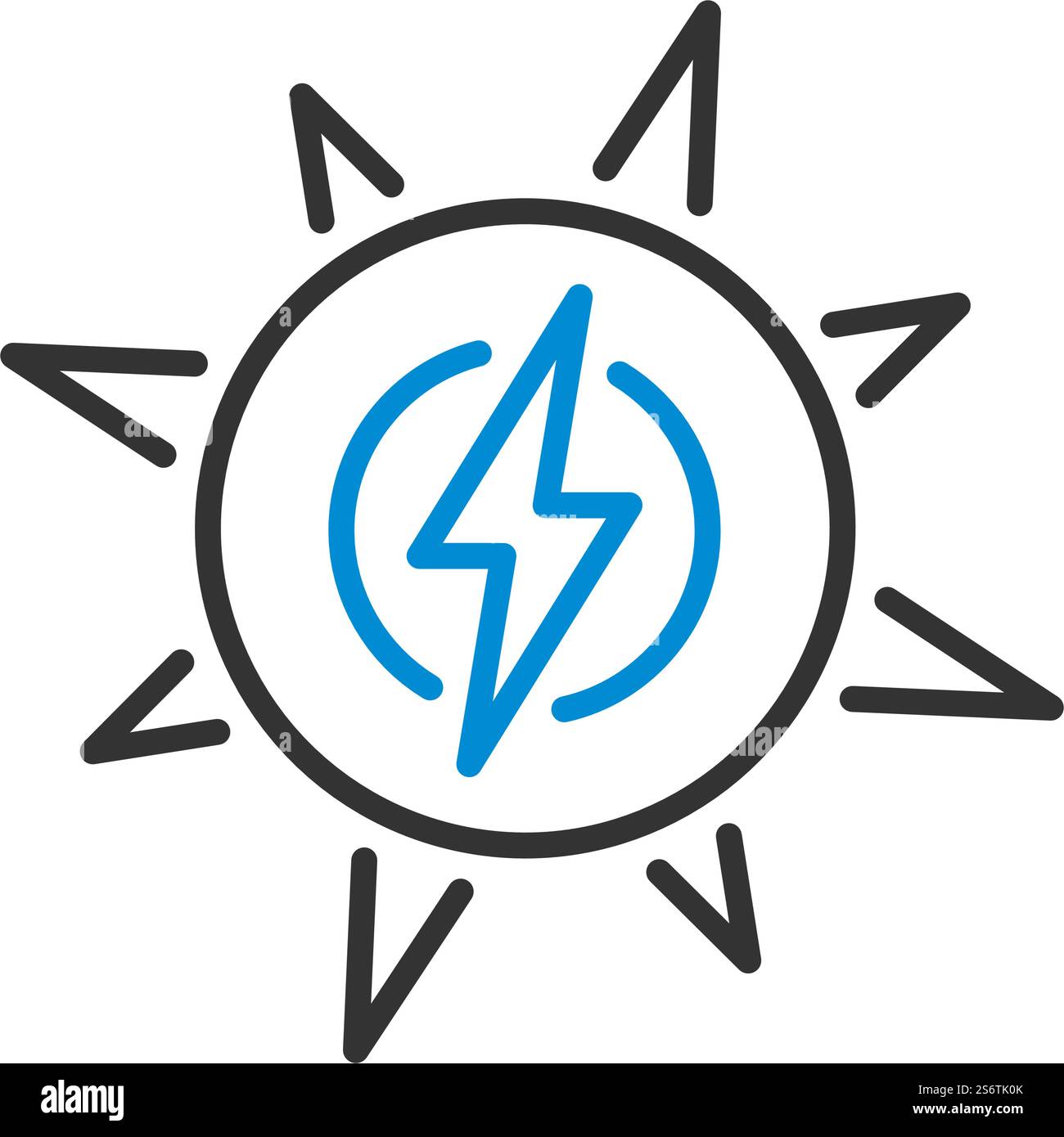 Solar Energy Icon. Editable Bold Outline With Color Fill Design. Vector ...