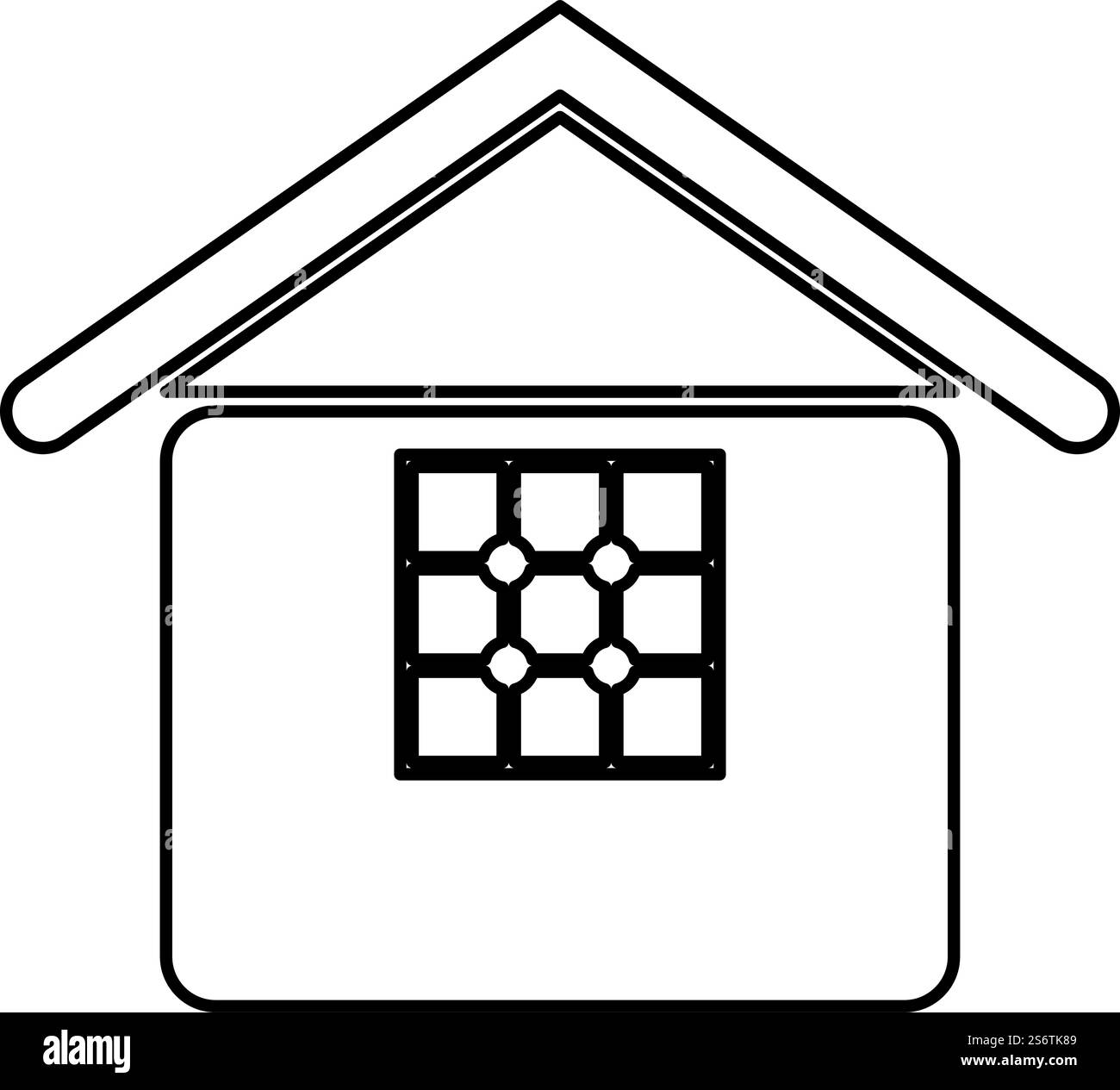 Home contour outline line icon black color vector illustration image ...