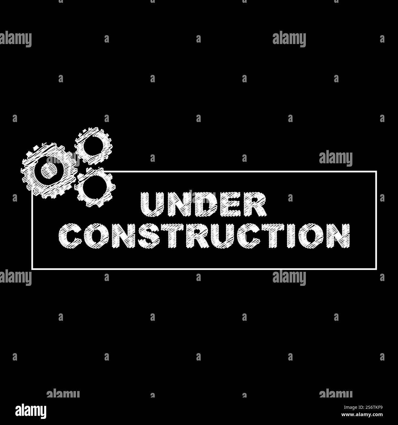Under construction background with gears vector flat design Stock ...