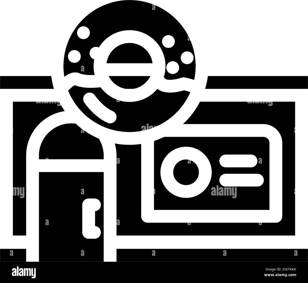 donut shop glyph icon vector. donut shop sign. isolated contour symbol ...