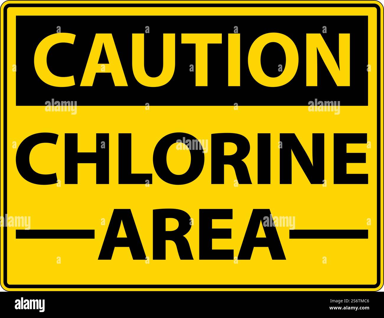 Caution Chlorine Area Sign On White Background Stock Vector Image & Art ...