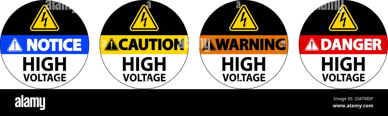 Danger High Voltage Floor Sign On White Background Stock Vector