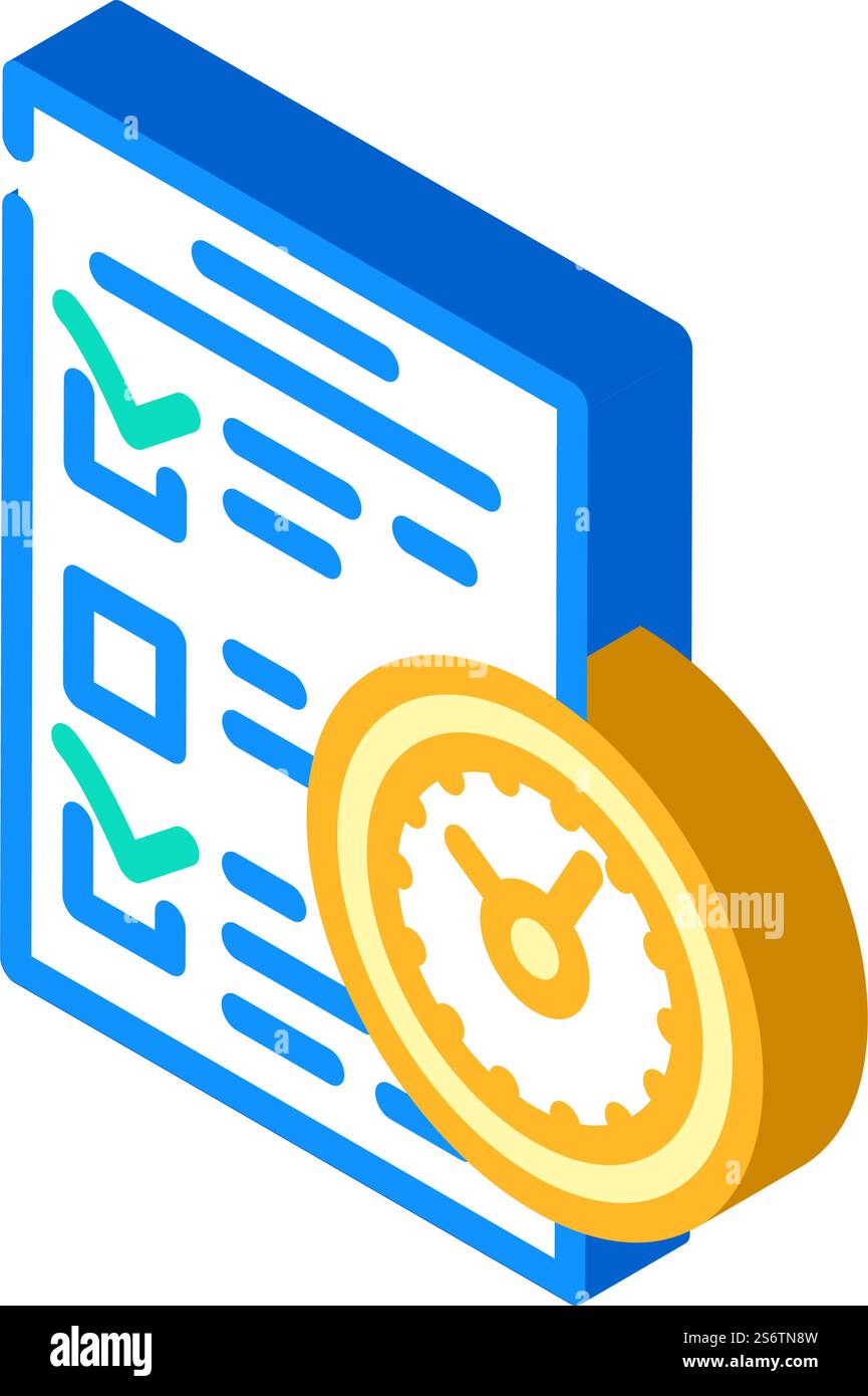check list isometric icon vector. check list sign. isolated symbol ...