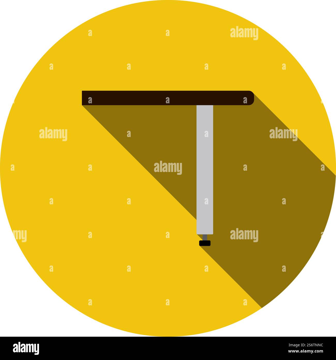 Briefing Table Console Icon. Flat Circle Stencil Design With Long Shadow. Vector Illustration. Stock Vector