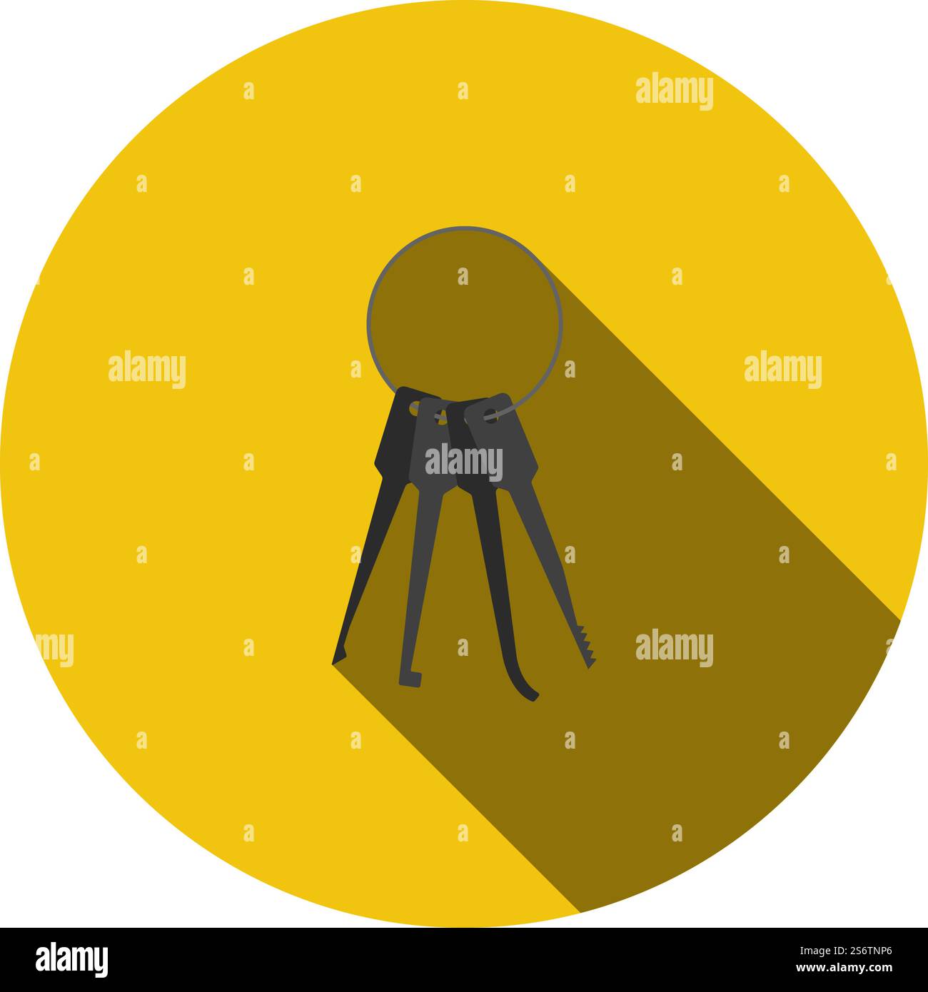 Lockpick Icon. Flat Circle Stencil Design With Long Shadow. Vector ...