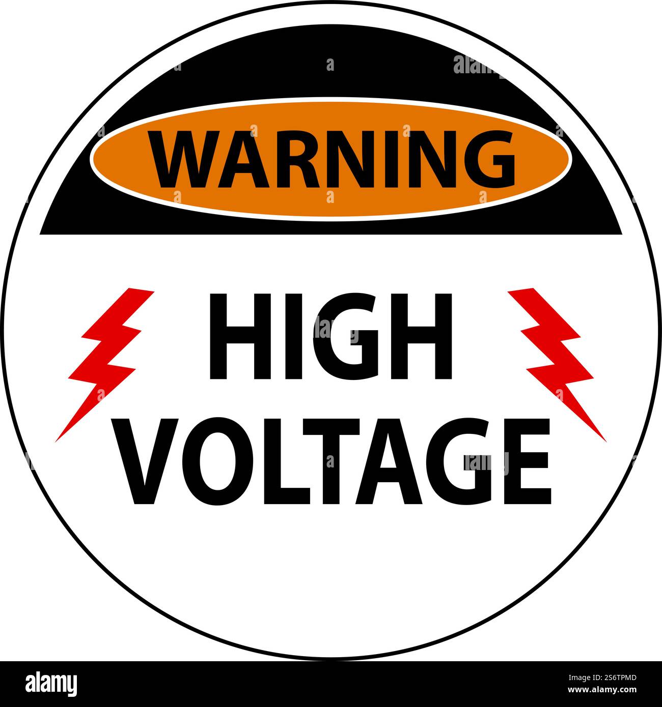Warning High Voltage Floor Sign On White Background Stock Vector