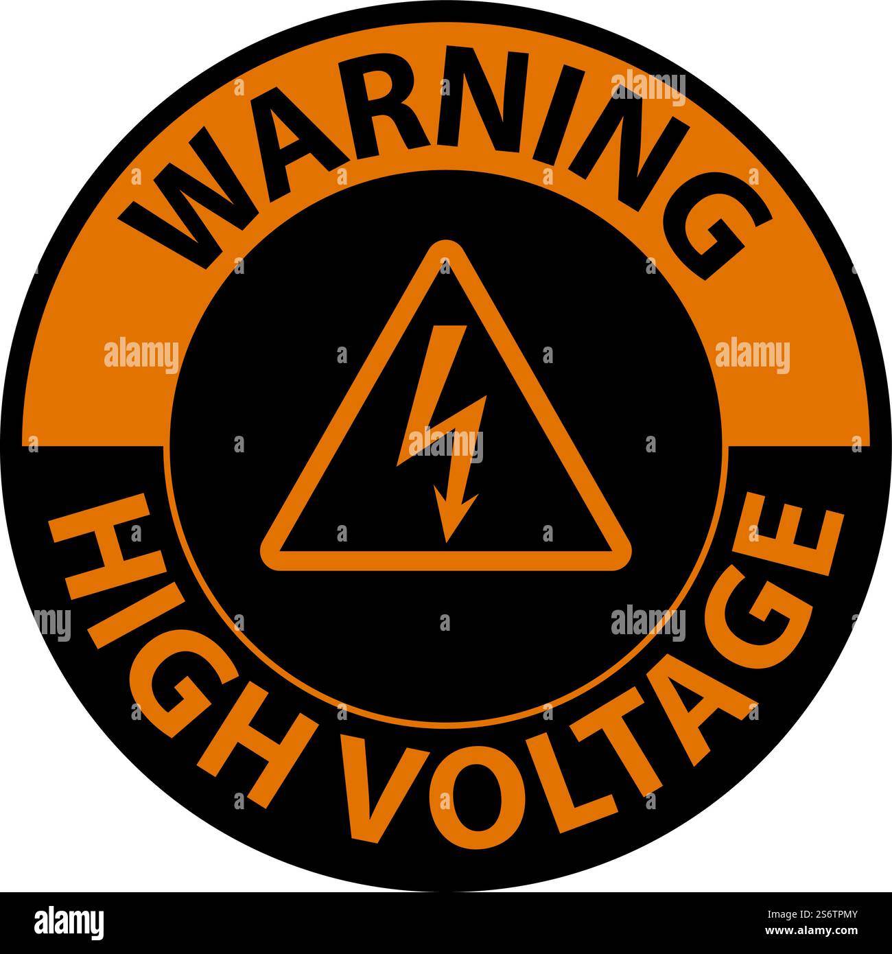 Warning High Voltage Floor Sign On White Background Stock Vector