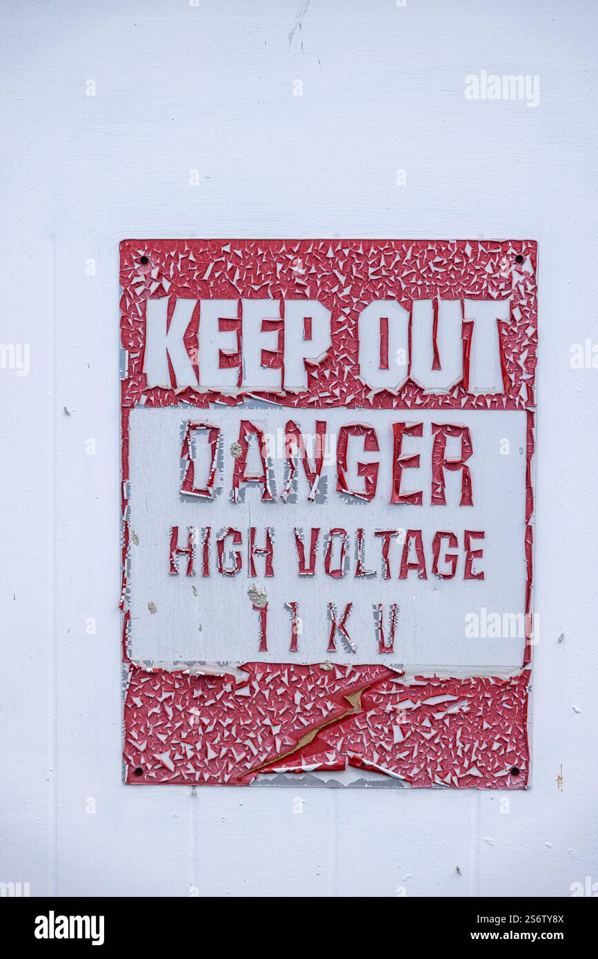 High voltage warning sign Stock Photo - Alamy