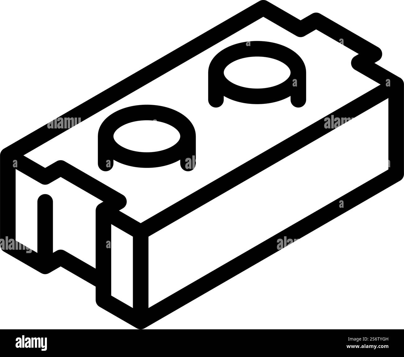 game brick line icon vector. game brick sign. isolated contour symbol ...