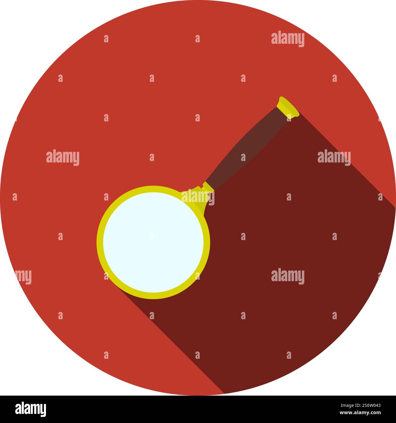 Magnifier Icon. Flat Circle Stencil Design With Long Shadow. Vector Illustration. Stock Vector