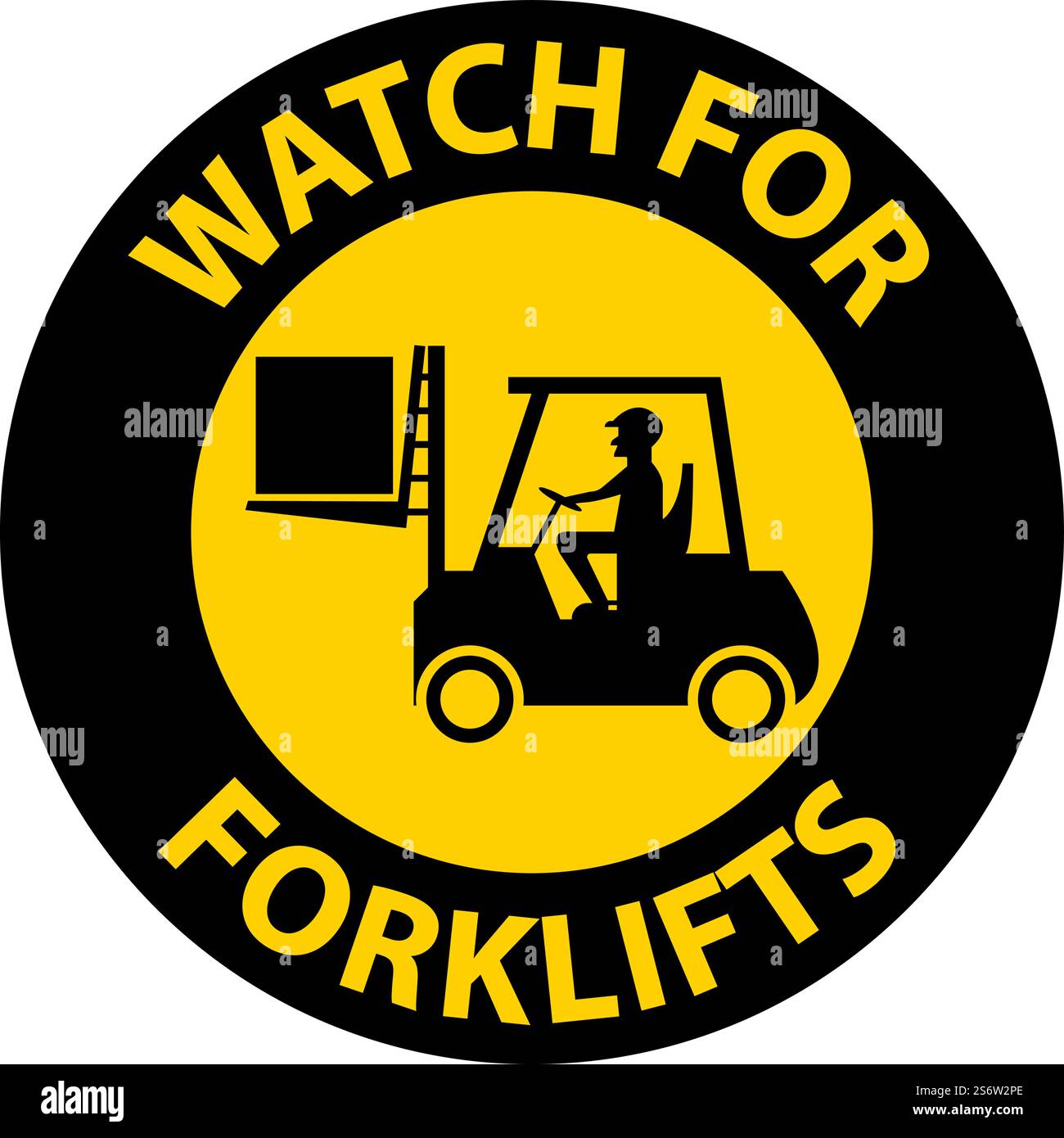 Watch For Forklifts Floor Sign On White Background Stock Vector Image ...