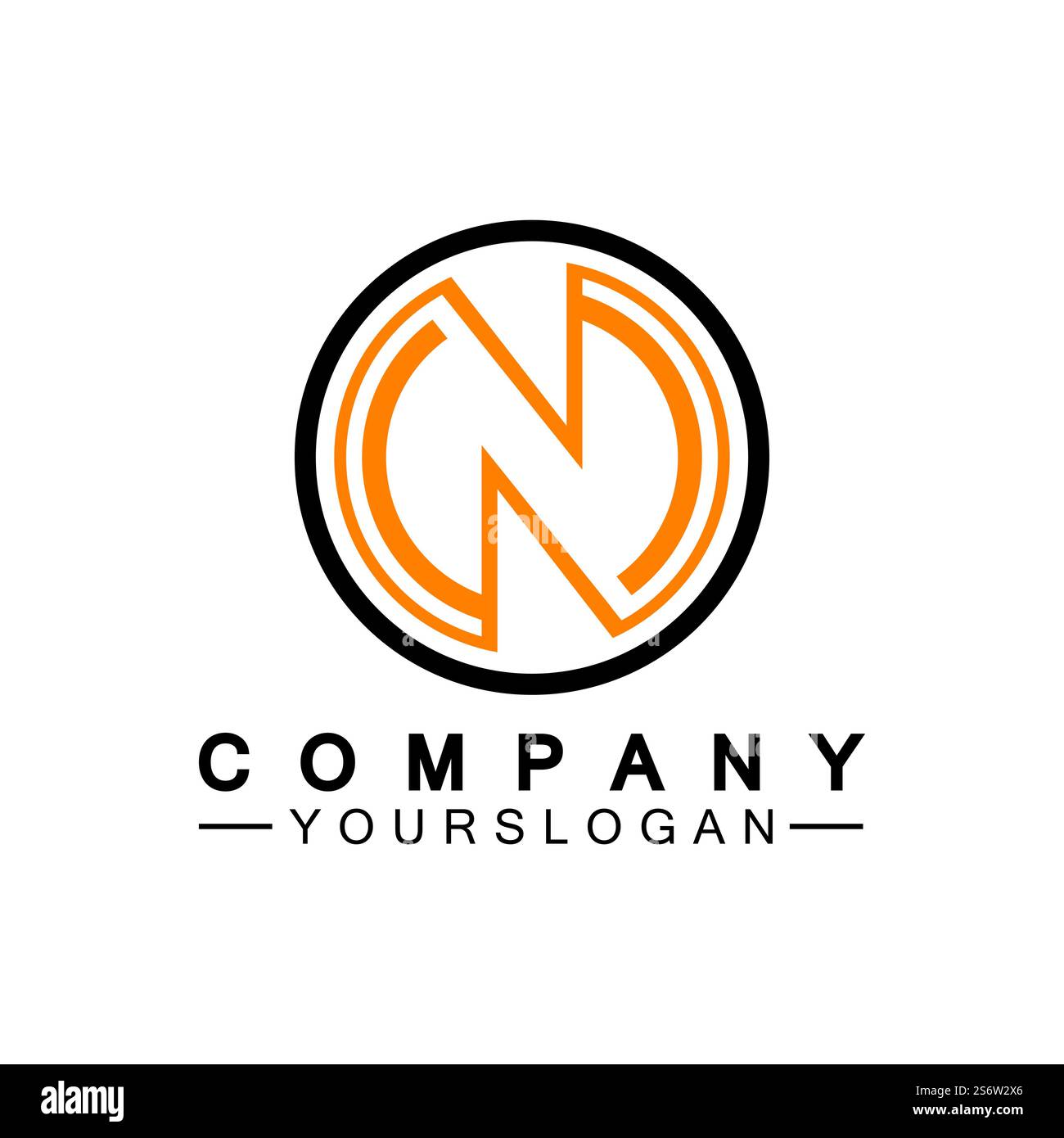 Letter N circle Concept Logo Vector Design Template Stock Vector Image ...