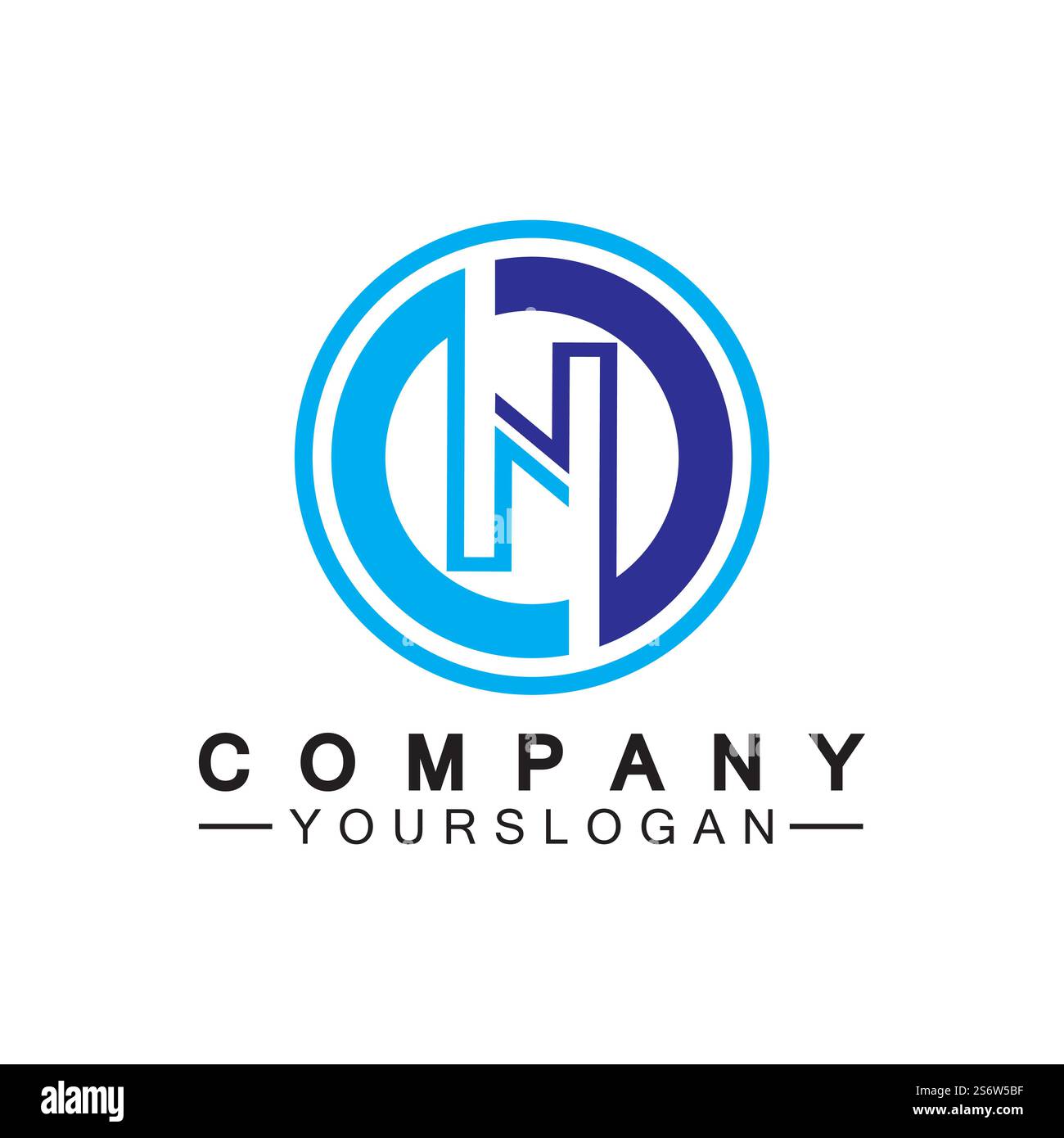 Letter N circle Concept Logo Vector Design Template Stock Vector Image ...
