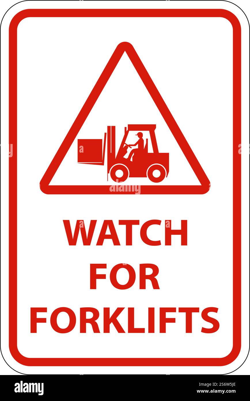 Watch Forklifts Floor Sign On White Background Stock Vector Image & Art ...