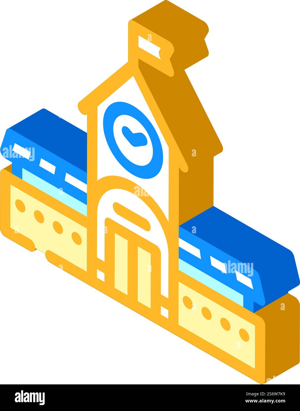 railway station isometric icon vector. railway station sign. isolated ...