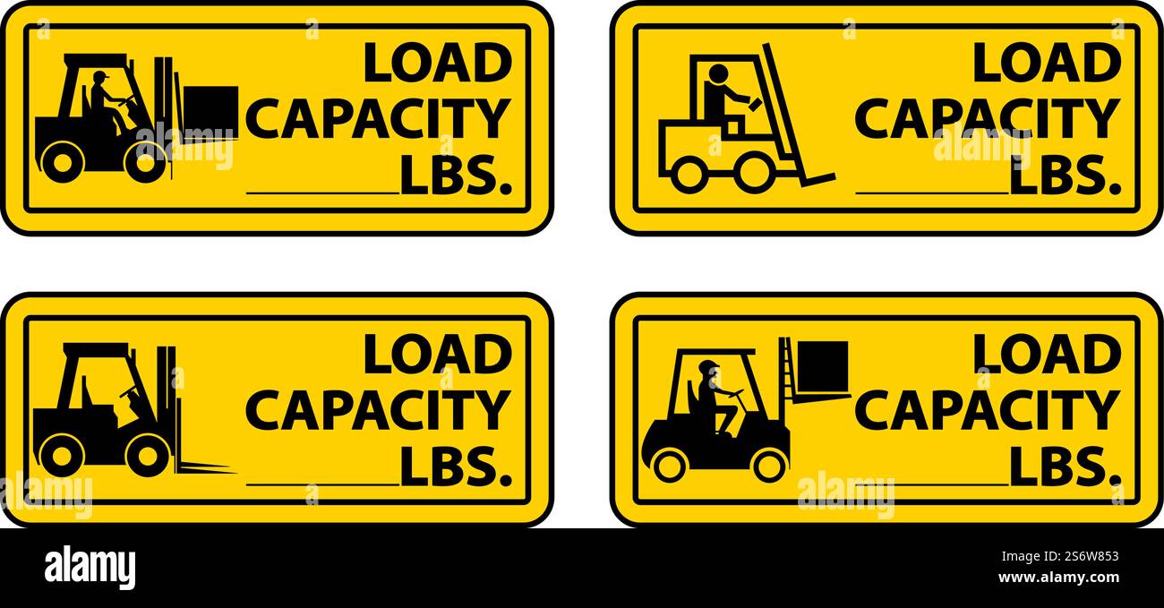 Forklift Load Capacity Label Sign On White Background Stock Vector ...