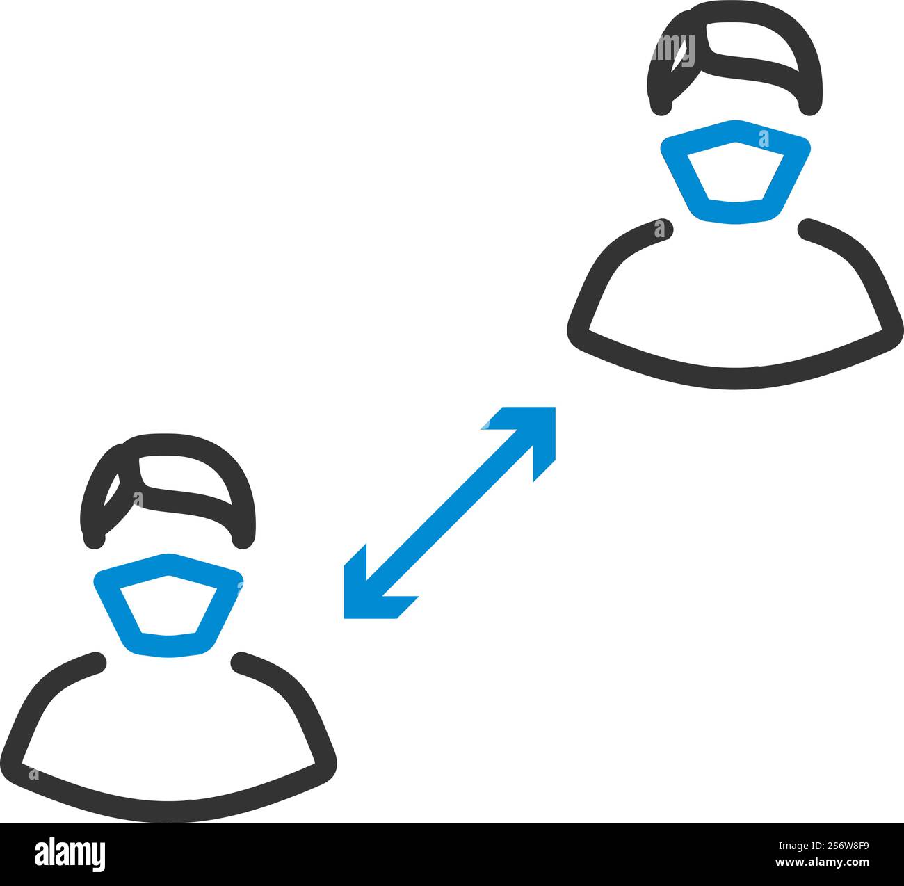 Social Distancing Icon. Editable Bold Outline With Color Fill Design ...