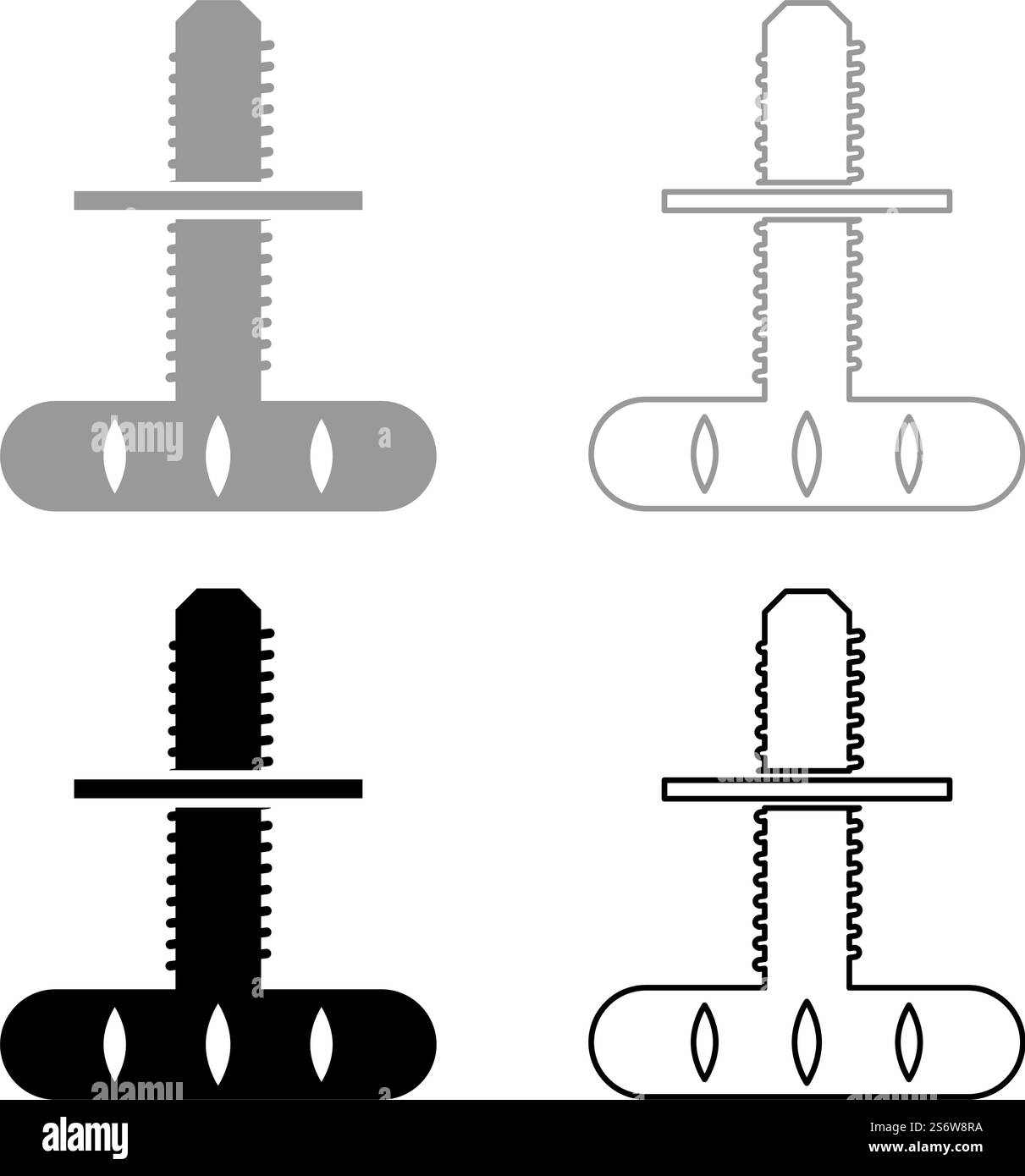 Furniture leg adjustable support set icon grey black color vector ...