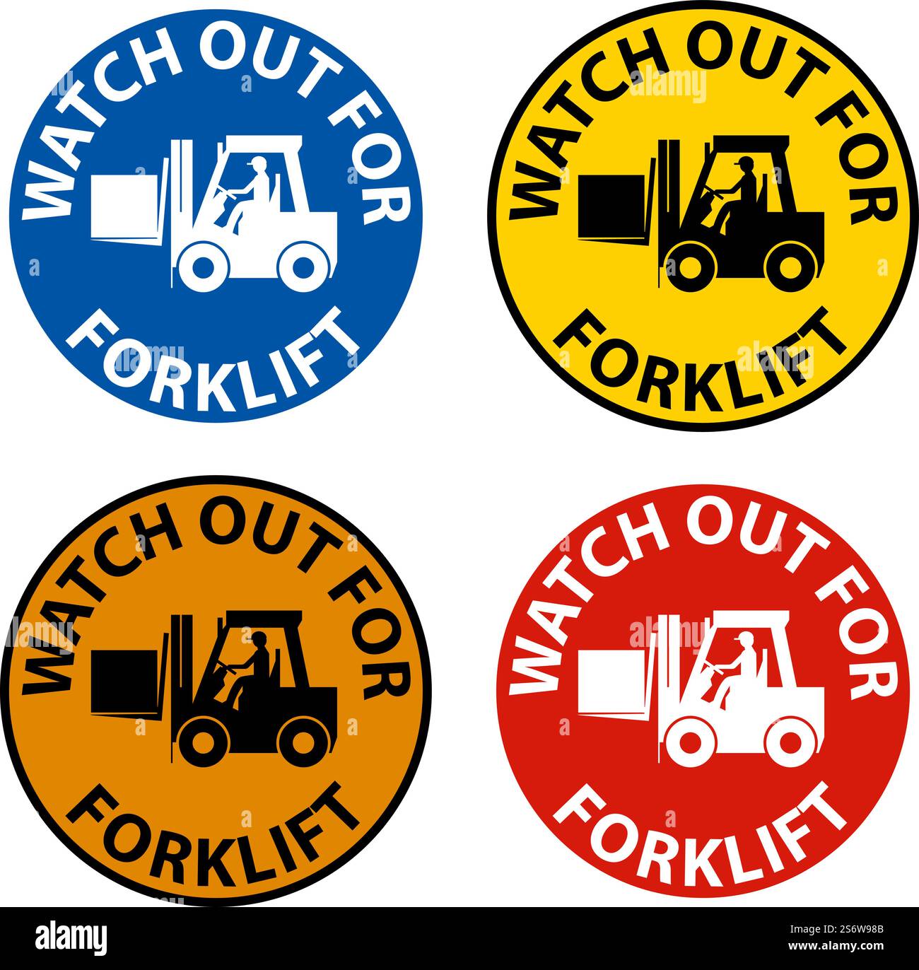 Watch Out For Forklift Sign On White Background Stock Vector Image ...