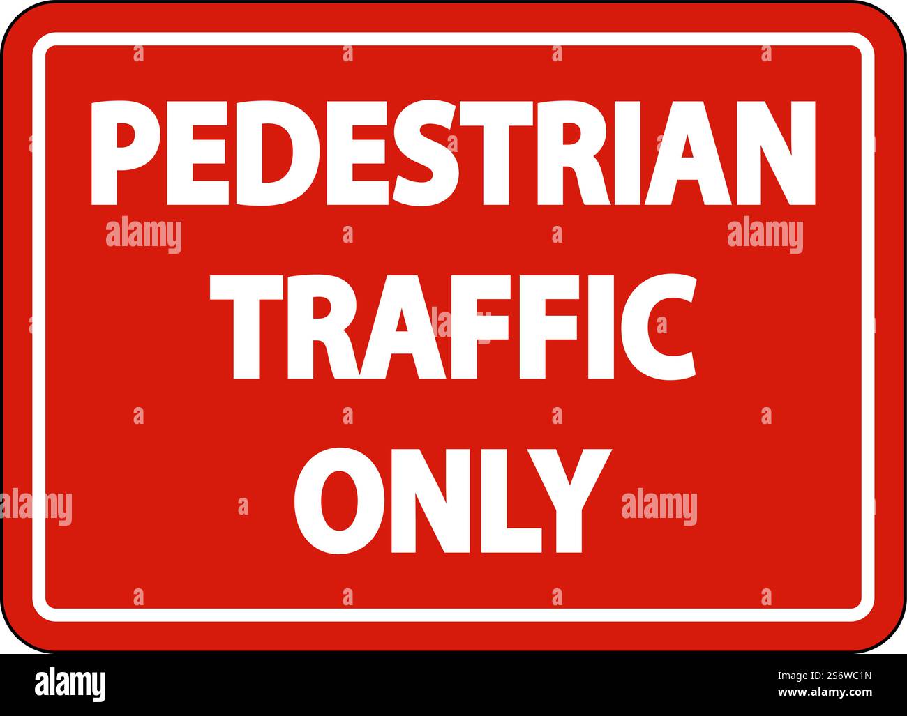 Danger Pedestrian Traffic Only Sign On White Background Stock Vector ...