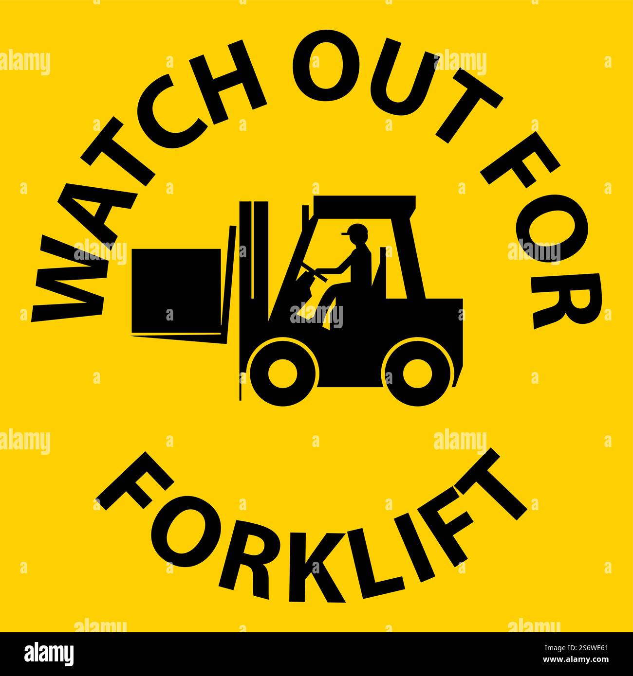 Watch Out For Forklift Sign On White Background Stock Vector Image ...