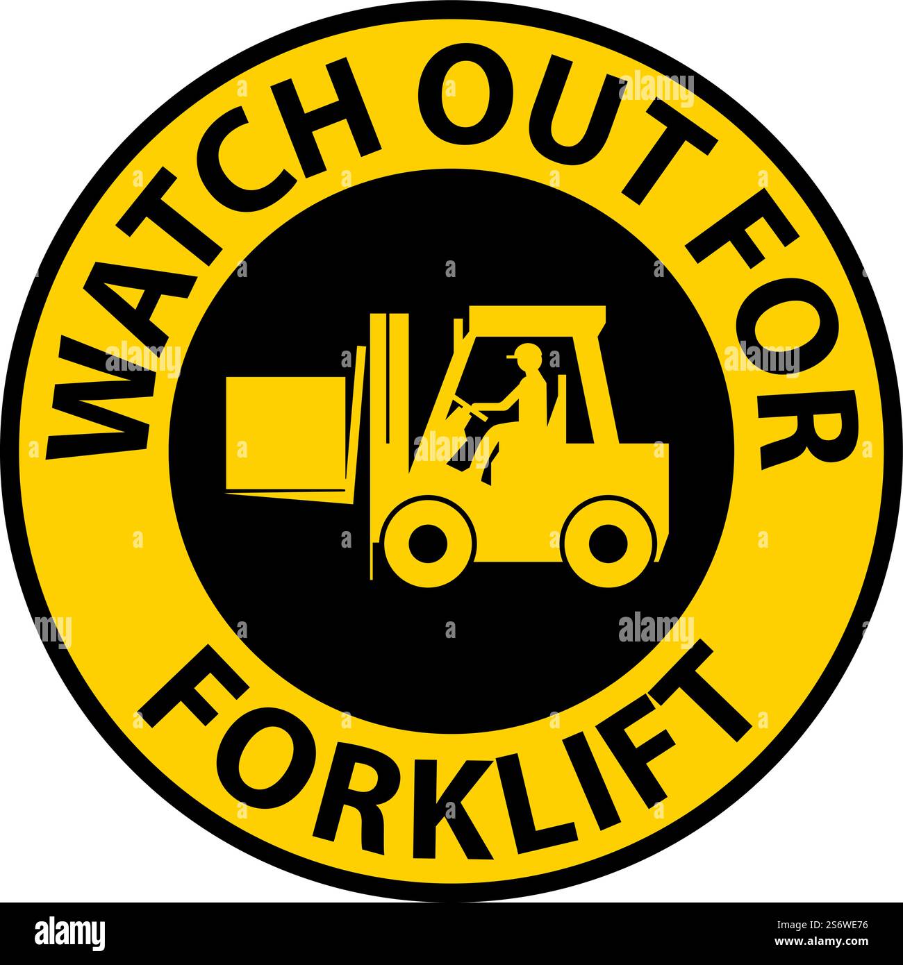 Watch Out For Forklift Sign On White Background Stock Vector Image ...
