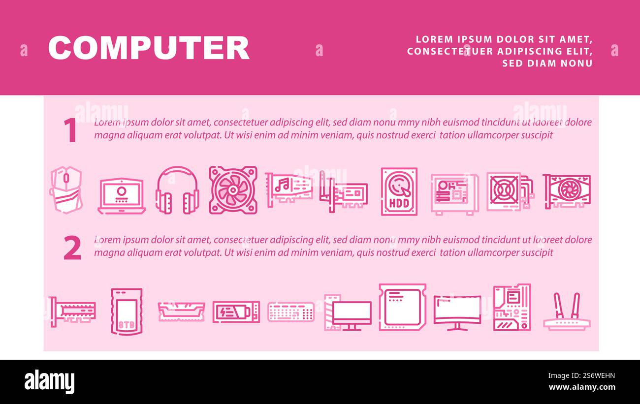 Computer Accessories And Parts Landing Web Page Header Banner Template ...