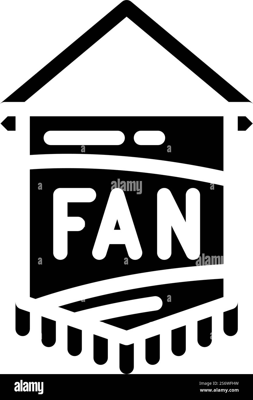 pennant fan glyph icon vector. pennant fan sign. isolated contour ...