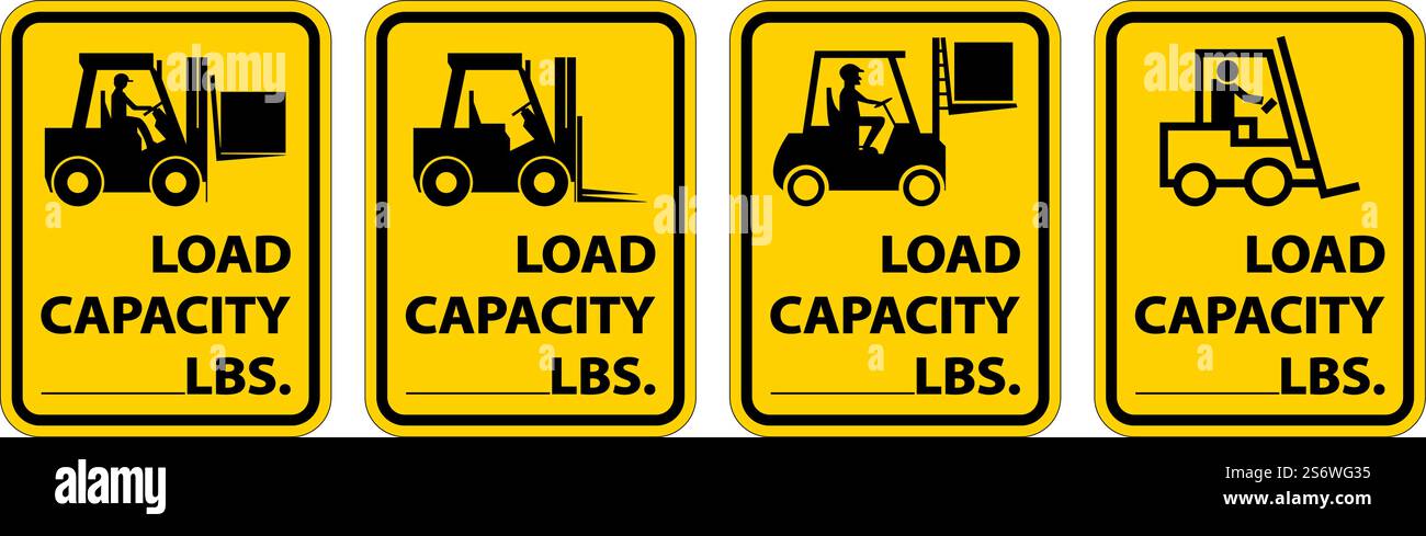 Forklift Load Capacity Label Sign On White Background Stock Vector ...