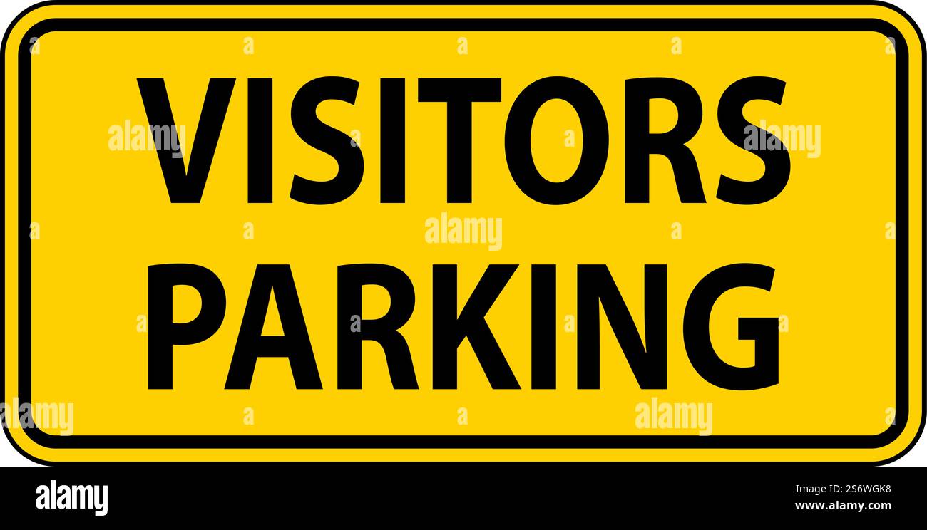 Visitors Parking Sign On White Background Stock Vector