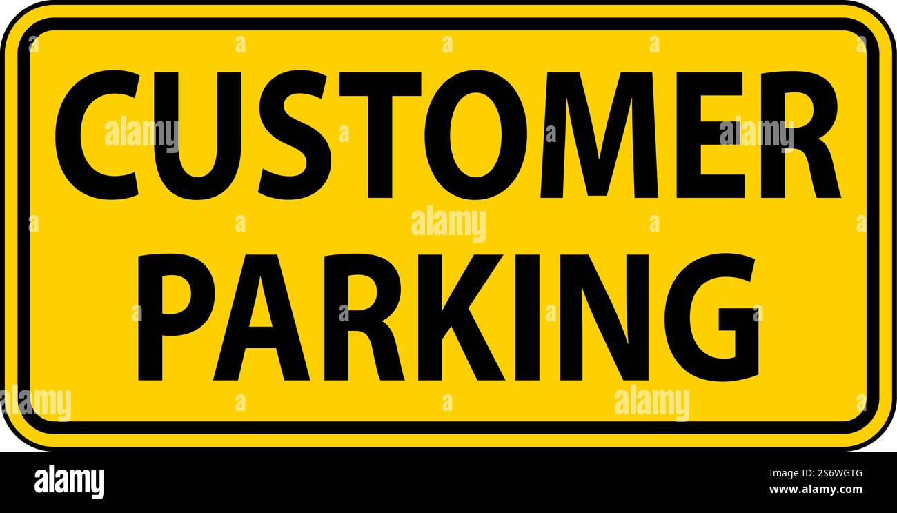 Customer Parking Sign On White Background Stock Vector