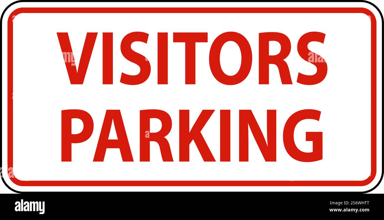 Visitors Parking Sign On White Background Stock Vector