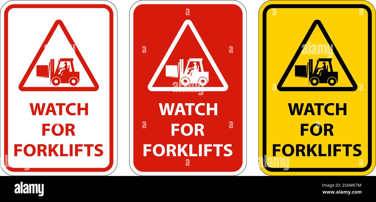 Watch Forklifts Floor Sign On White Background Stock Vector Image & Art ...