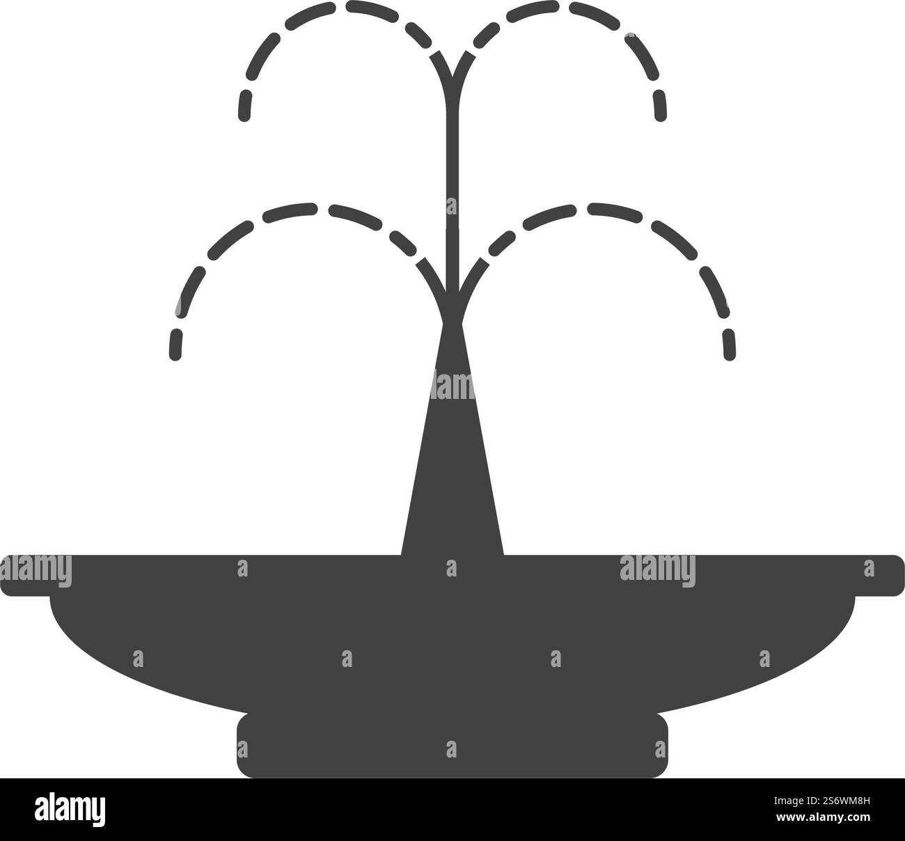City fountain line icon vector flat design Stock Vector