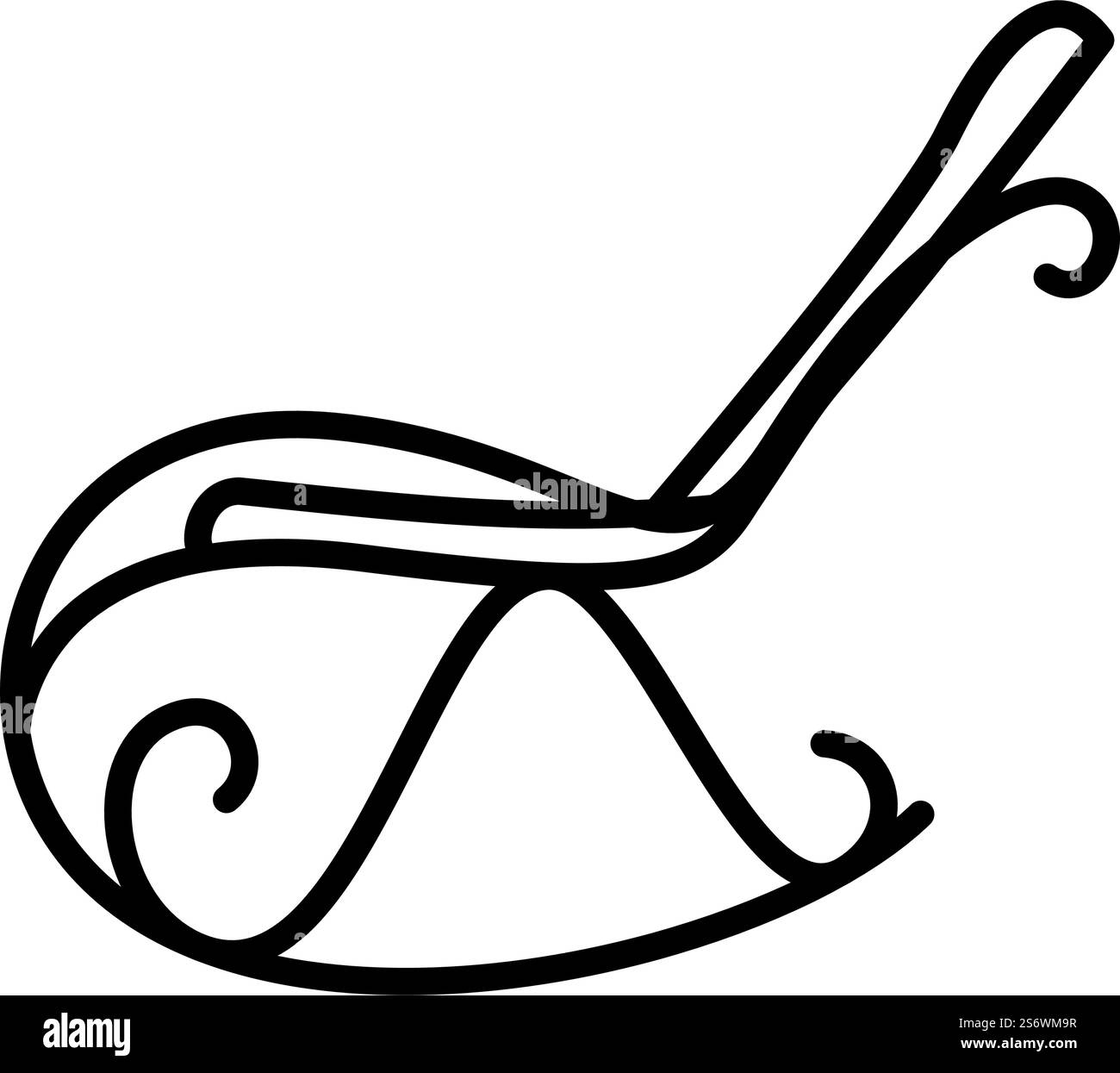 Rocking Chair Icon. Bold outline design with editable stroke width ...