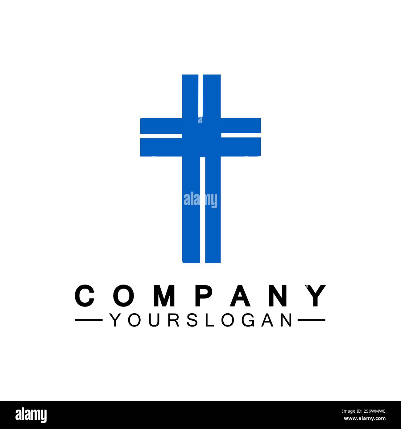 Church logo.Illustration of modern, clean church cross sign for a ...