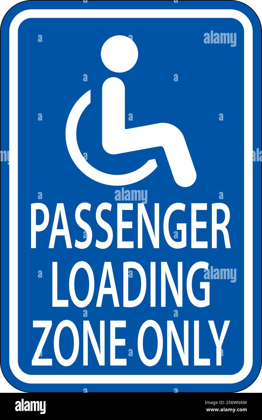 Passenger Loading Zone Sign On White Background Stock Vector