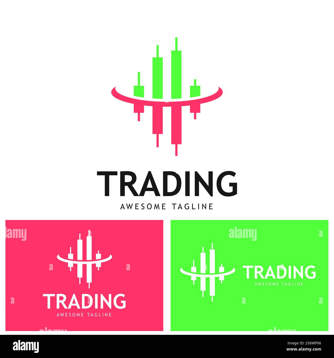 Vector logo with candlestick trading chart analyzing in forex Stock ...