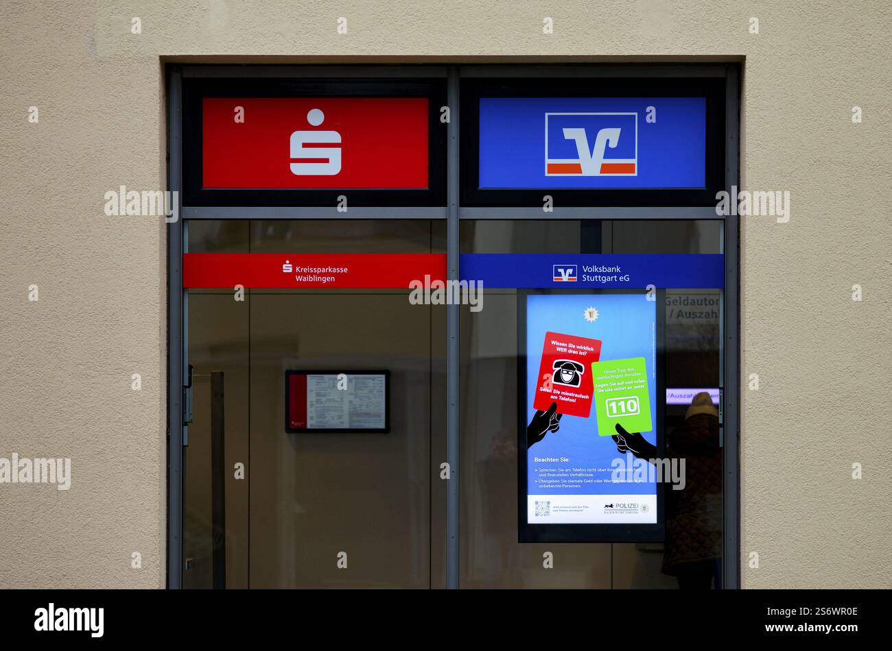 Joint ATM room of Kreissparkasse Waiblingen and Volksbank Stuttgart e.G ...