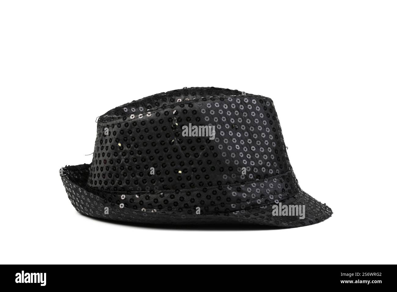 Black hat with sequin glitter effects designed as a fashion accessory Stock Photo