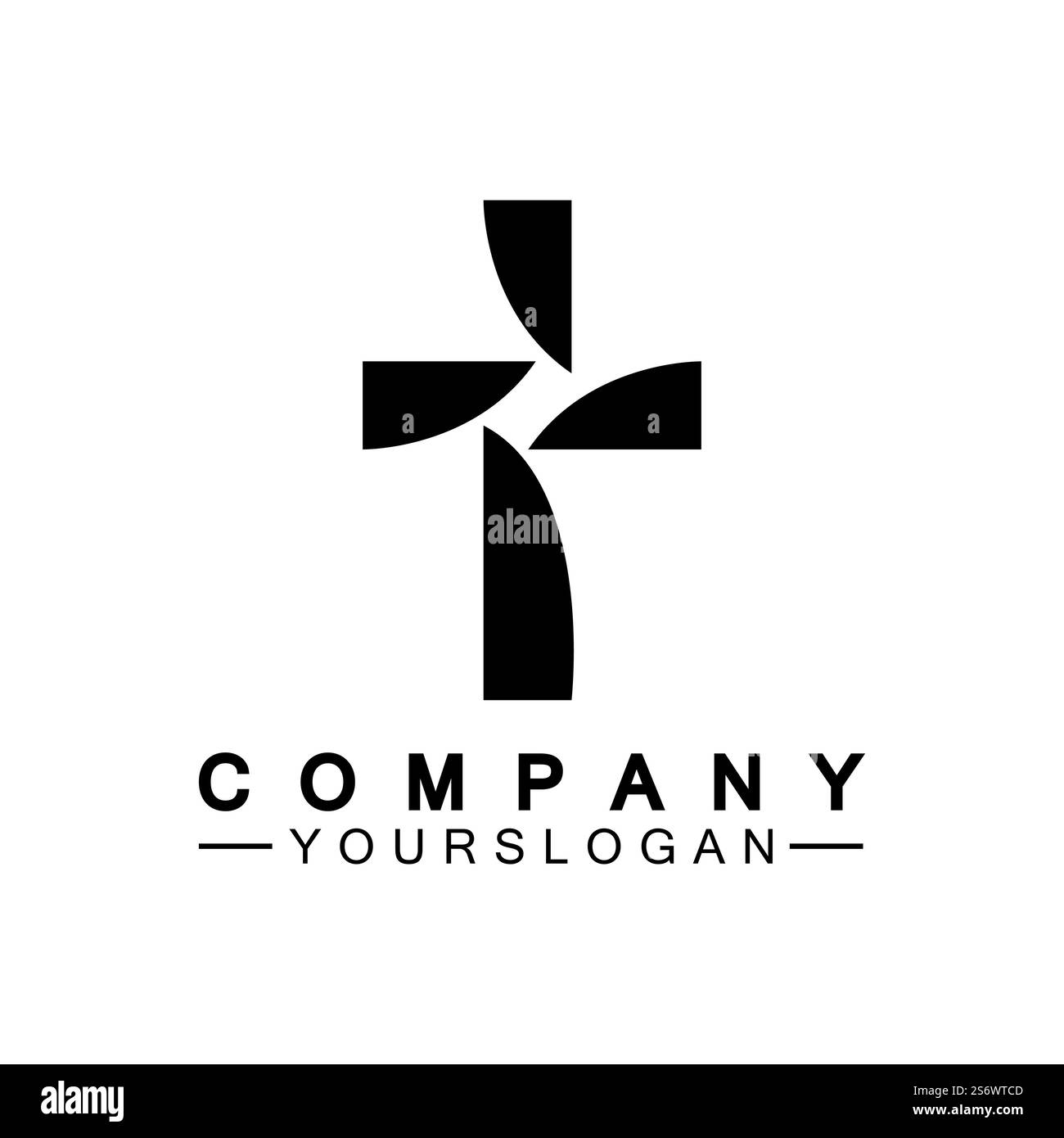 Church logo.Illustration of modern, clean church cross sign for a ...