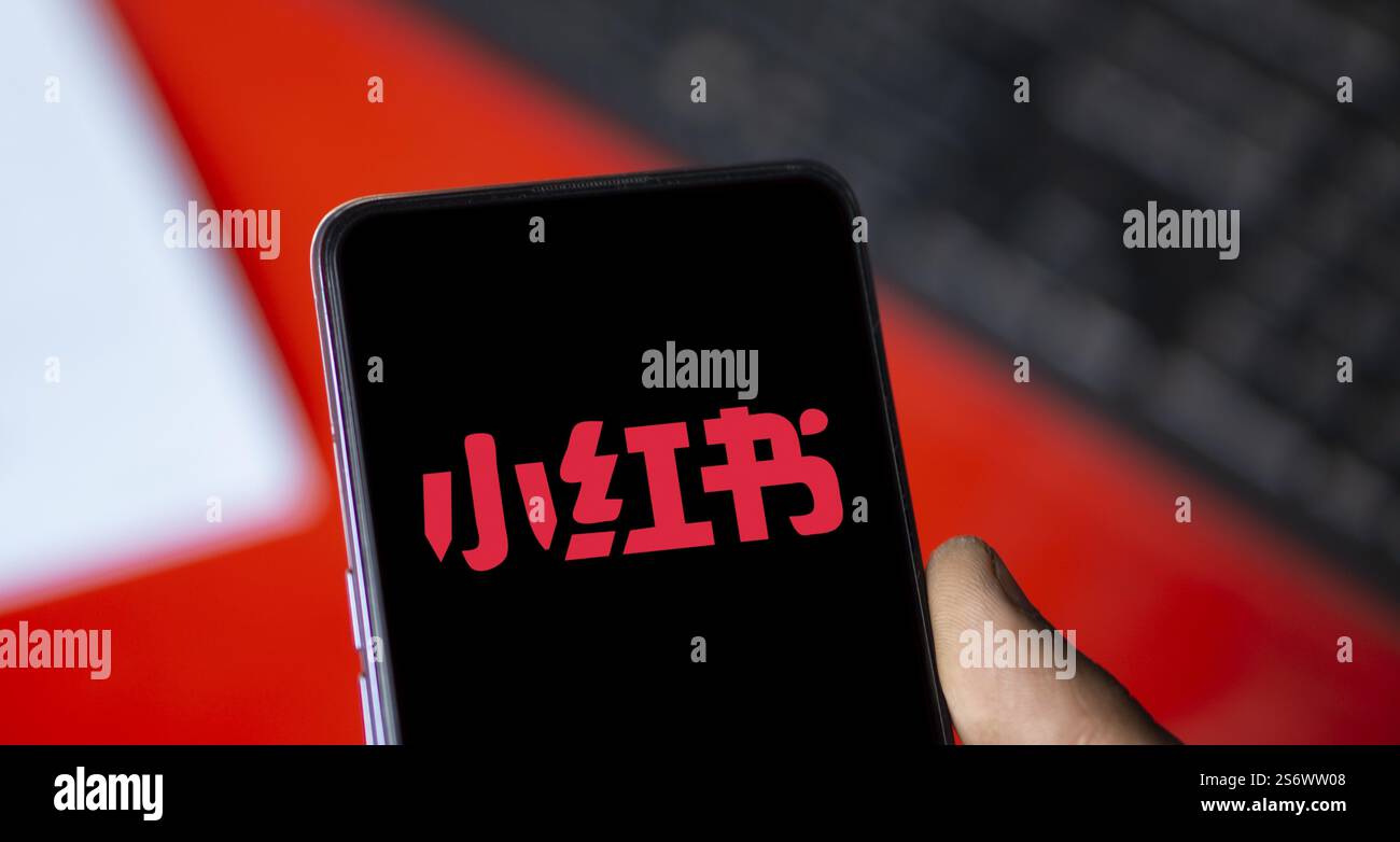 RedNote (Xiaohongshu) logo is displayed on smartphone Stock Photo - Alamy