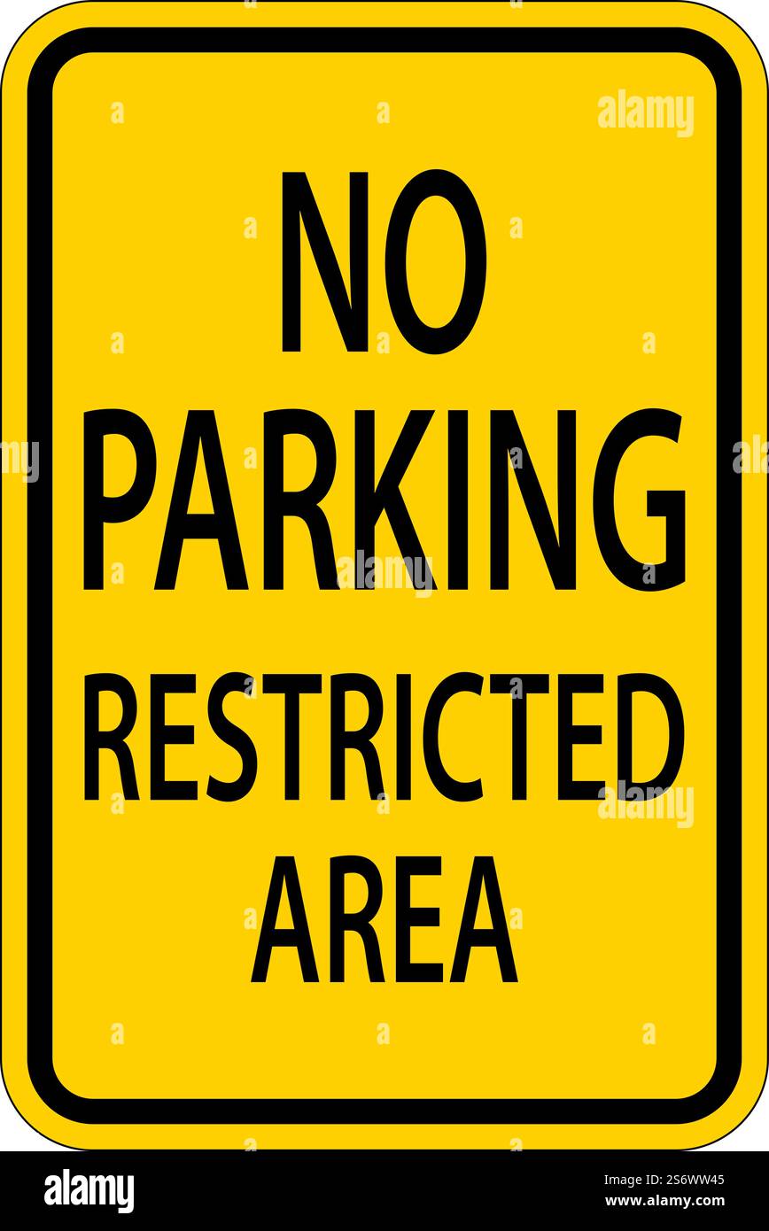 No Parking Restricted Area Sign On White Background Stock Vector Image ...